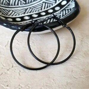 Elegant Black Hoop Earrings